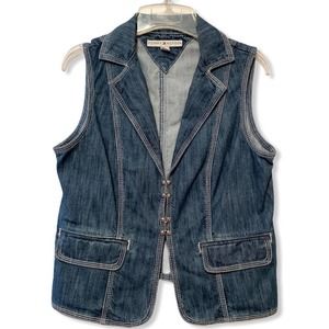 Tommy Hilfiger chic denim vest with pockets Medium